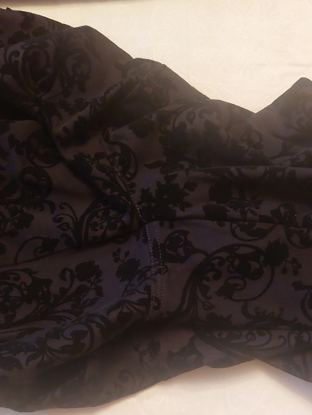 Terra & Sky Black Velvety Floral Pull On Leggings Plus Sz 1X 16W-18W - Picture 15 of 17